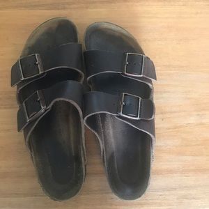 Birkenstock sandals dark brown leather